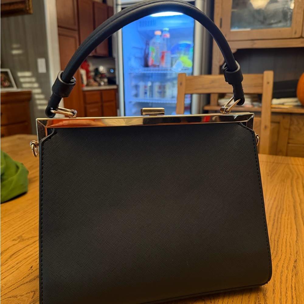 Dune London Black and Animal Print Satchel - Picture 3 of 5